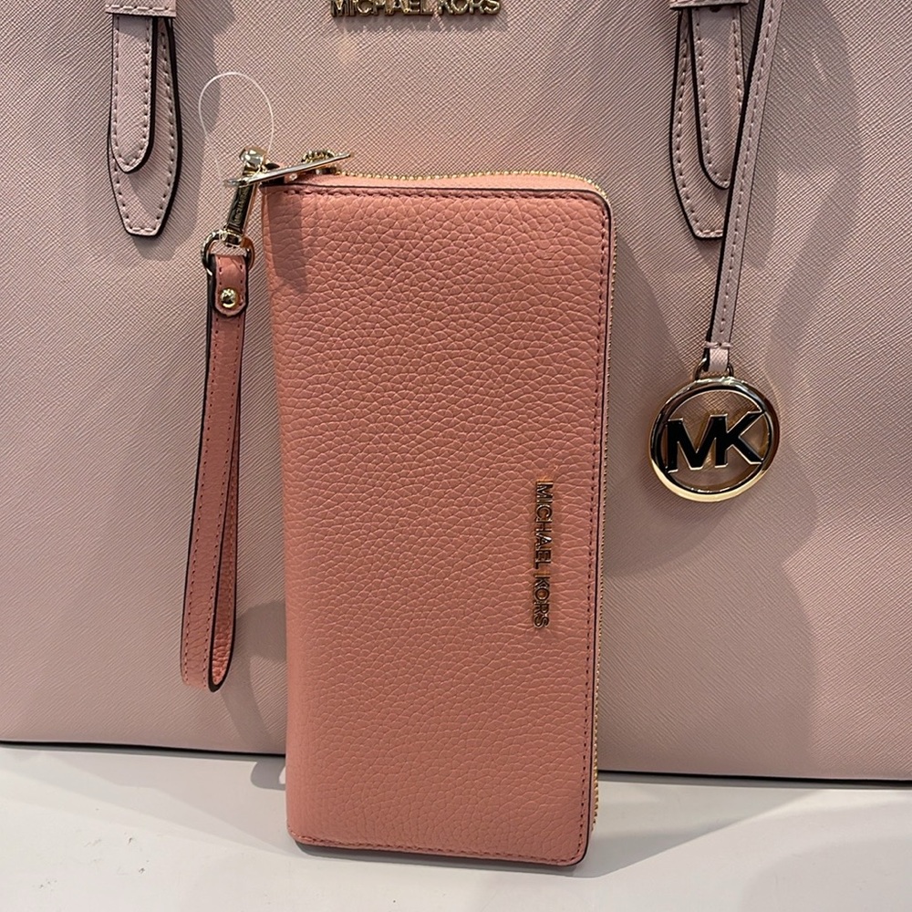 MICHAEL KORS
Leather Continental Wristlet Phone Case Wallet 
Primrose 
NWT - Picture 7 of 16